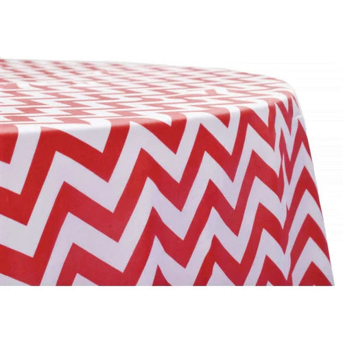 45" Round Chevron Poly/Cotton Tablecloth/Overlay for Small Round Coffee Table