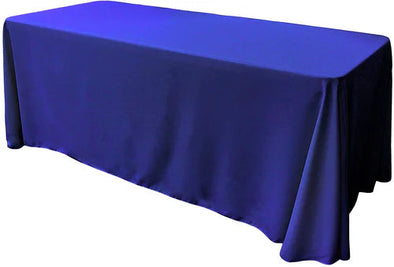 90" Wide by 156" Long Rectangular Polyester Poplin Seamless Tablecloth - Rounded Corners