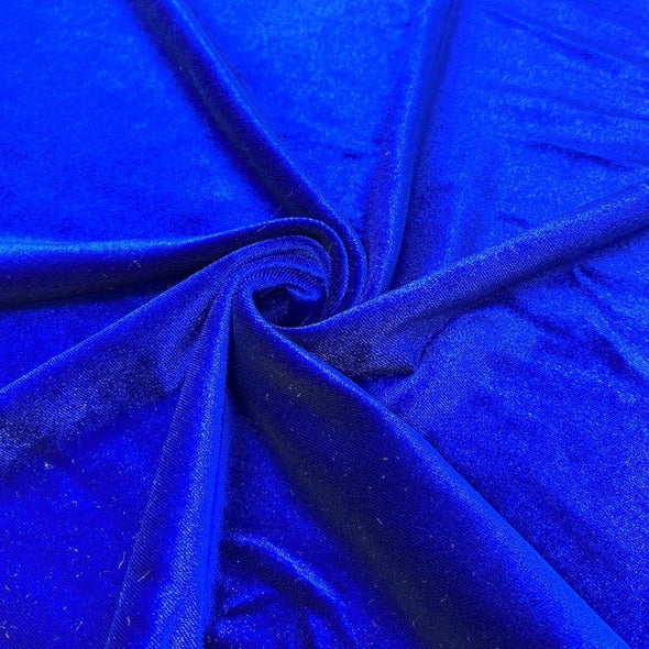Royal Blue Spandex Velvet Fabric 60" Wide 90% Polyester/10% Stretch Velvet Fabric By The Yard