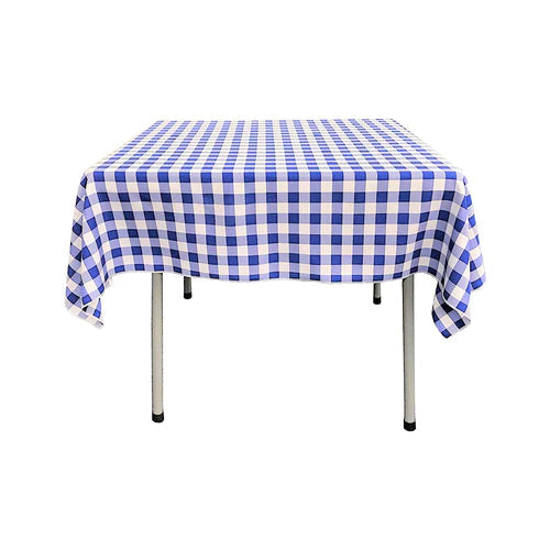 42" x  42" Square Tablecloth for 30" Square Small Coffee Table with 6" Drop, Polyester Checkered Gingham Plaid Table Overlay