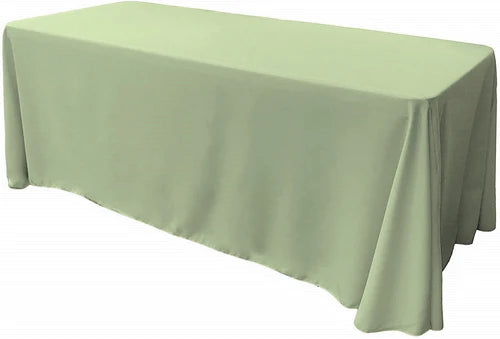 90" Wide by 120" Long Rectangular Polyester Poplin Seamless Tablecloth - Rounded Corners