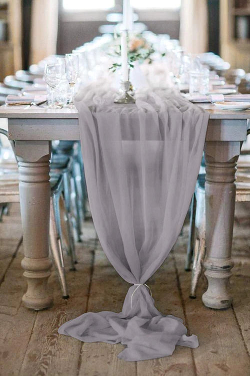 27" Wide Extra Long, Chiffon Wedding Table Runner