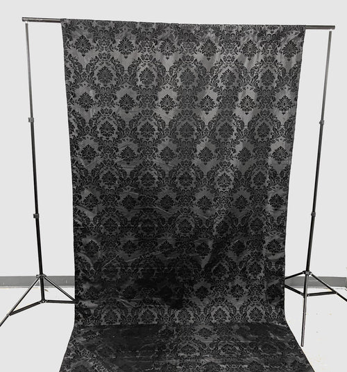 5 Feet Wide Damask Flocking Taffeta Backdrop Drape Curtain Panel, 1 Panel.