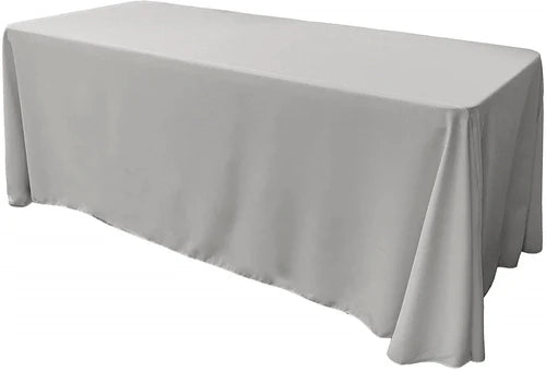 90" Wide by 156" Long Rectangular Polyester Poplin Seamless Tablecloth - Rounded Corners