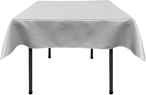 36"x 36" Square Polyester Bridal Satin Table Table Overlay, For a Small 24" Square Coffee Table With 6" Drop