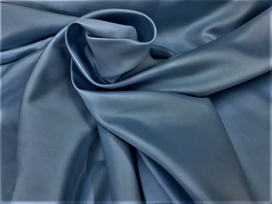 Steel Blue Matte Satin (Peau de Soie) Duchess Fabric Bridesmaid Dress 60" Wide Sold By The Yard.
