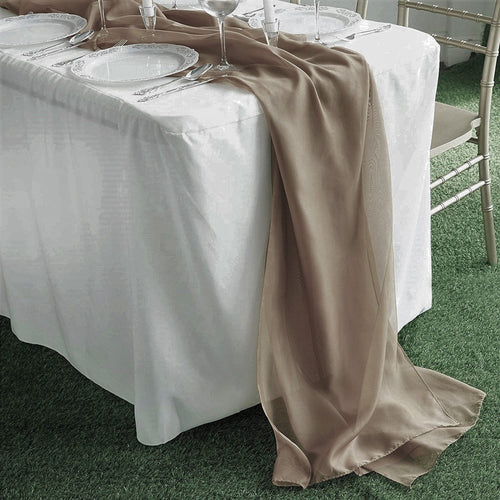 58" Wide Extra Long, Chiffon Wedding Table Runner