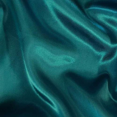 Teal Heavy Shiny Bridal Satin Fabric for Wedding Dress, 60" inches wide sold by The Yard.