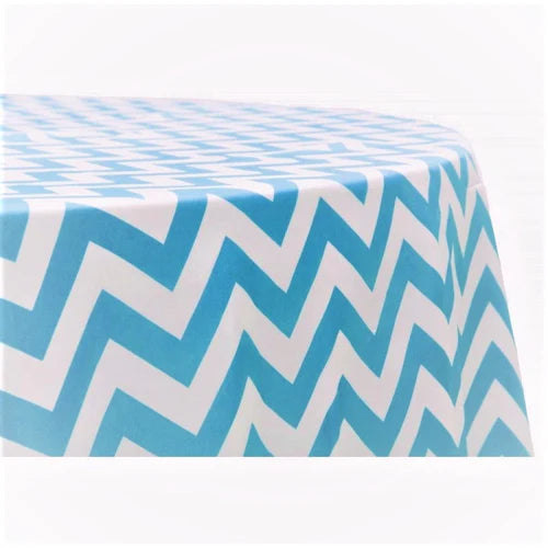 45" Round Chevron Poly/Cotton Tablecloth/Overlay for Small Round Coffee Table