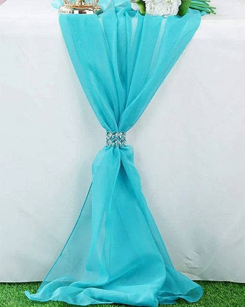 58" Wide Extra Long, Chiffon Wedding Table Runner