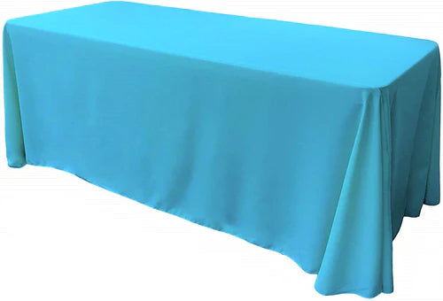 90" Wide by 120" Long Rectangular Polyester Poplin Seamless Tablecloth - Rounded Corners