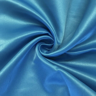 Turquoise Matte Satin (Peau de Soie) Duchess Fabric Bridesmaid Dress 60" Wide. Sold By The Yard.