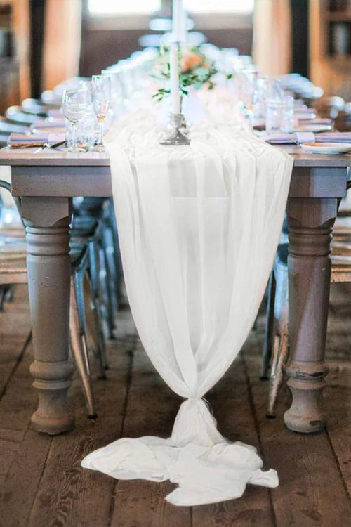 27" Wide Extra Long, Chiffon Wedding Table Runner