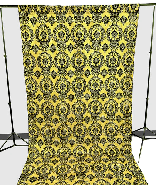 5 Feet Wide Damask Flocking Taffeta Backdrop Drape Curtain Panel, 1 Panel.